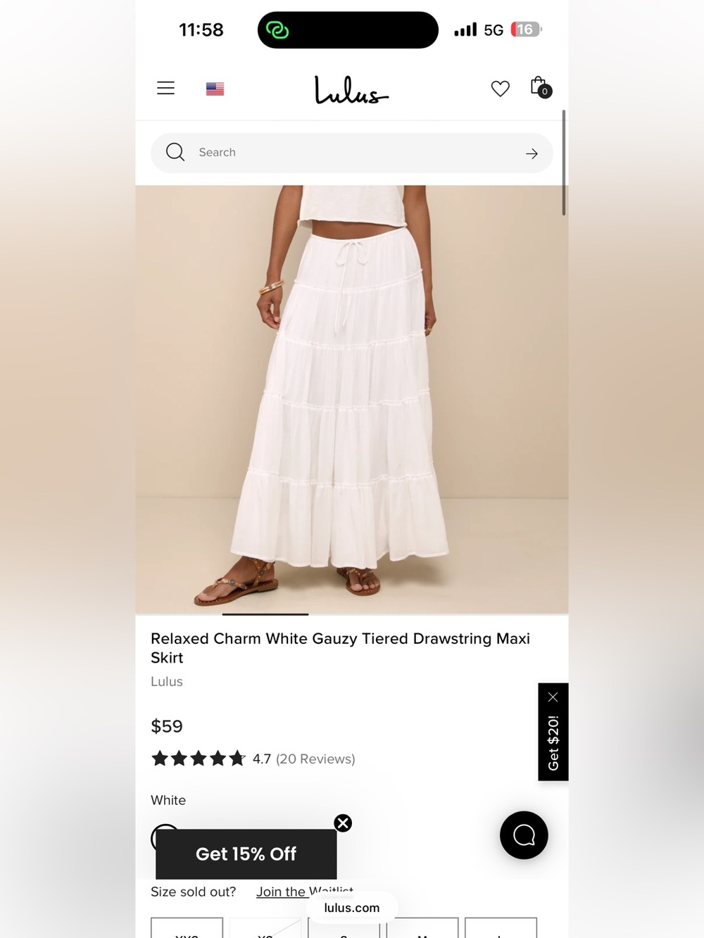White Tiered Maxi Skirt